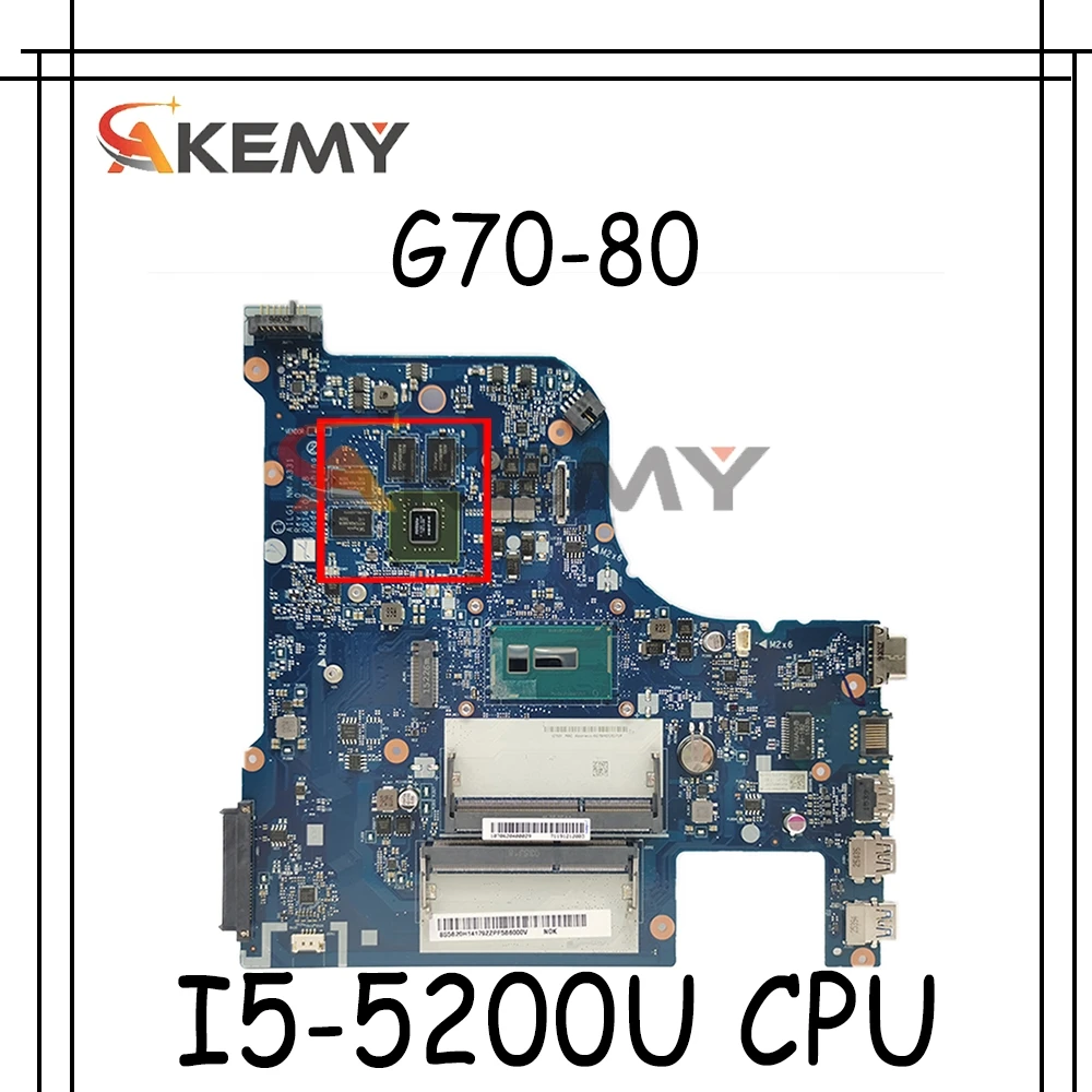

Laptop motherboard For LENOVO Ideapad G70-80 I5-5200U Mainboard AILG1 NM-A331 N15S-GT-S-A2