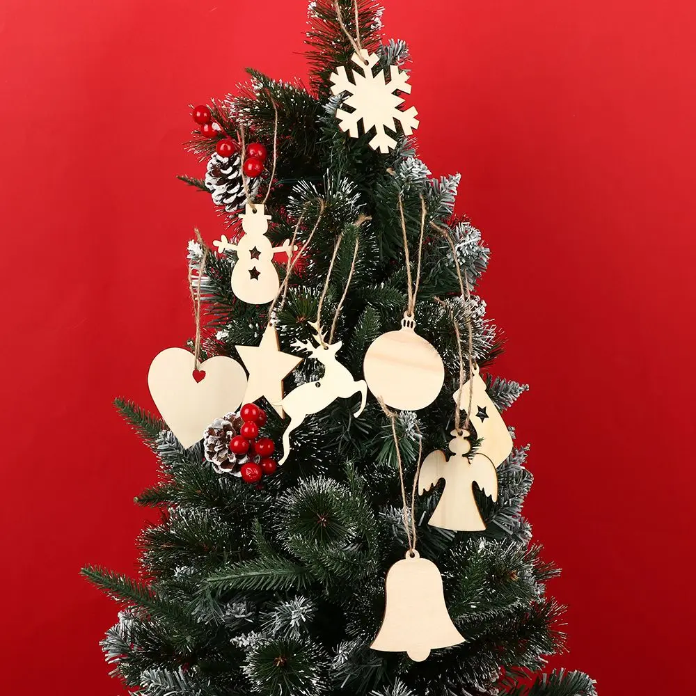 

Multi-Style Snowman Christmas Tree Ornament Wooden Tags DIY Scrapbooking Art Crafts Ornaments Merry Christmas Home Decoration