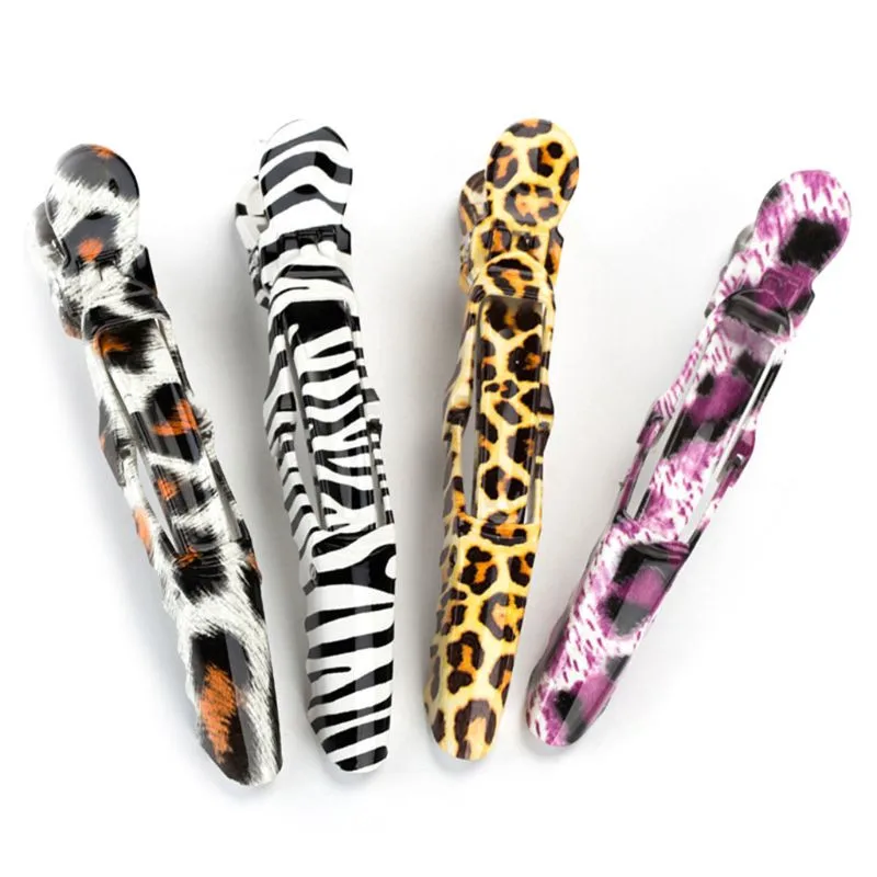 1 шт. леопардовый узор пластик длинный зубчатый Аллигатор зажимы для волос своими