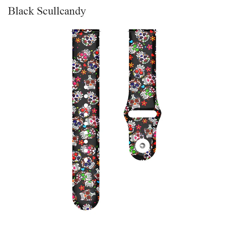 Black Scullcandy BOORUI pulsera amazfit ремешок bip силиконовая смазка 20 мм ремешок для часов Ремешок для наручных часов для xiaomi huami amazfit bip темп lite ремень 20 мм - Цвет: Black Scullcandy