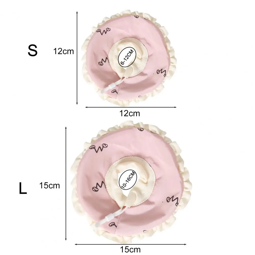 

Cute Small Pet Protective Collar Exquisite Round Shape Ruffle Edge Anti-lick Fabric Hamster Pet Protective Collar Supplies