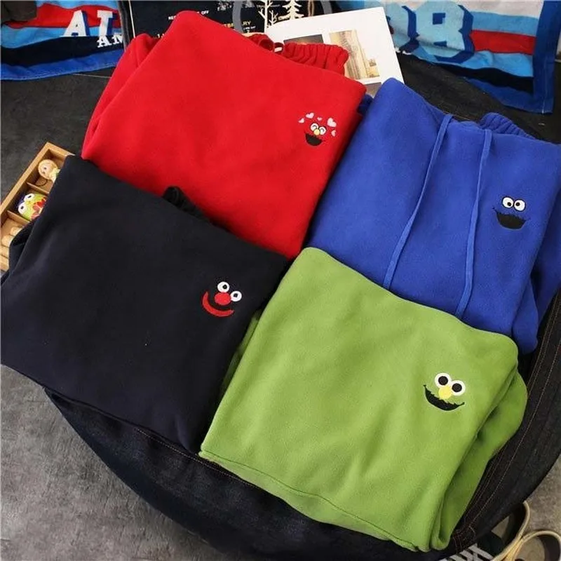 

Autumn Cartoon Loose Women Hoodies Sweatshirt Pockets Embroidered Female Oversize Sweatshirts 2021 Woman Clothes Winter L-4XL