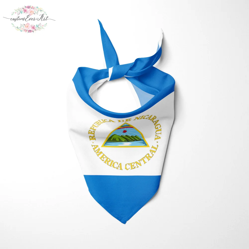 В Флаг Никарагуа Собака Бандана Большие Ошейники для шарф бандана животных