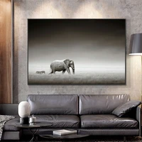 elephant and zebra landscape animal canvas painting print on wall art picture for living room nordic home decor frameless