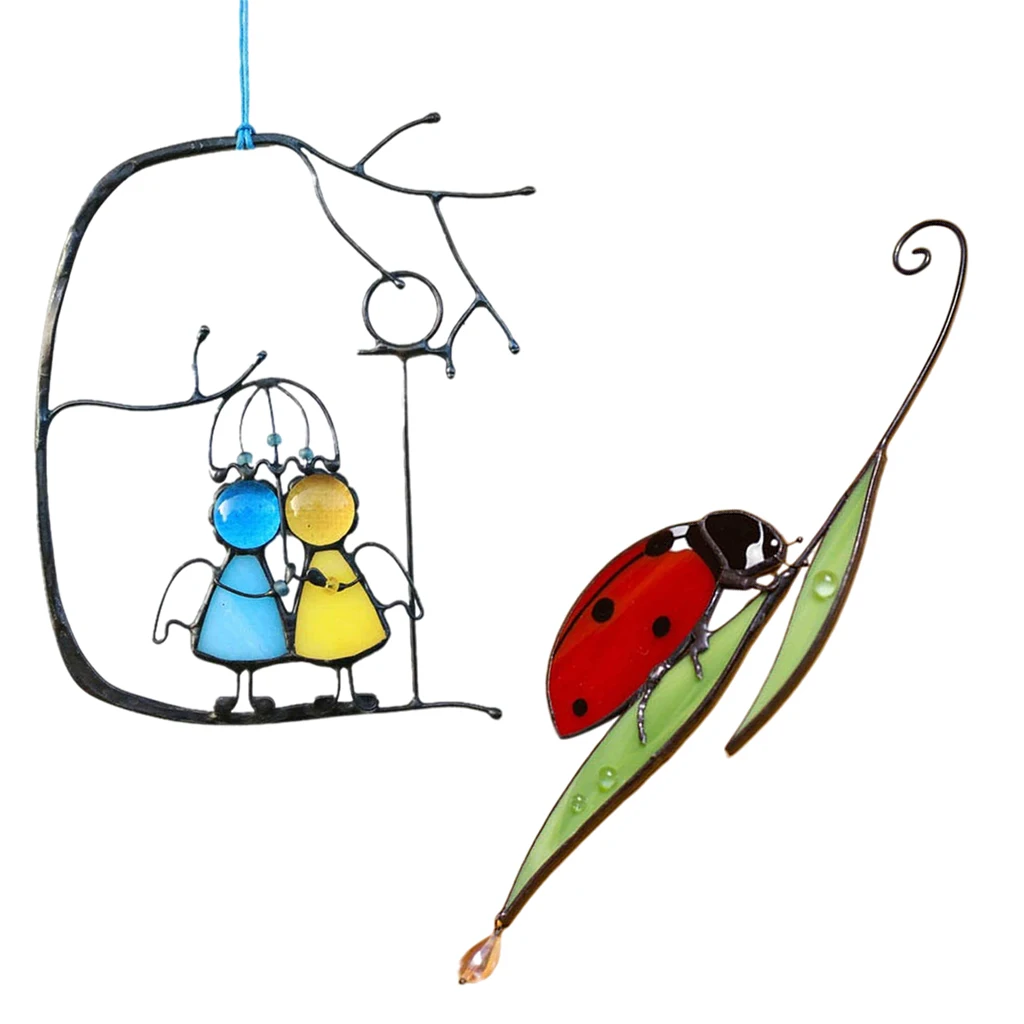 

Metal Wall Art Decor Window Suncatcher Handmade Art Wall Decor Hanging for Indoor Outdoor Home Garden Decoration