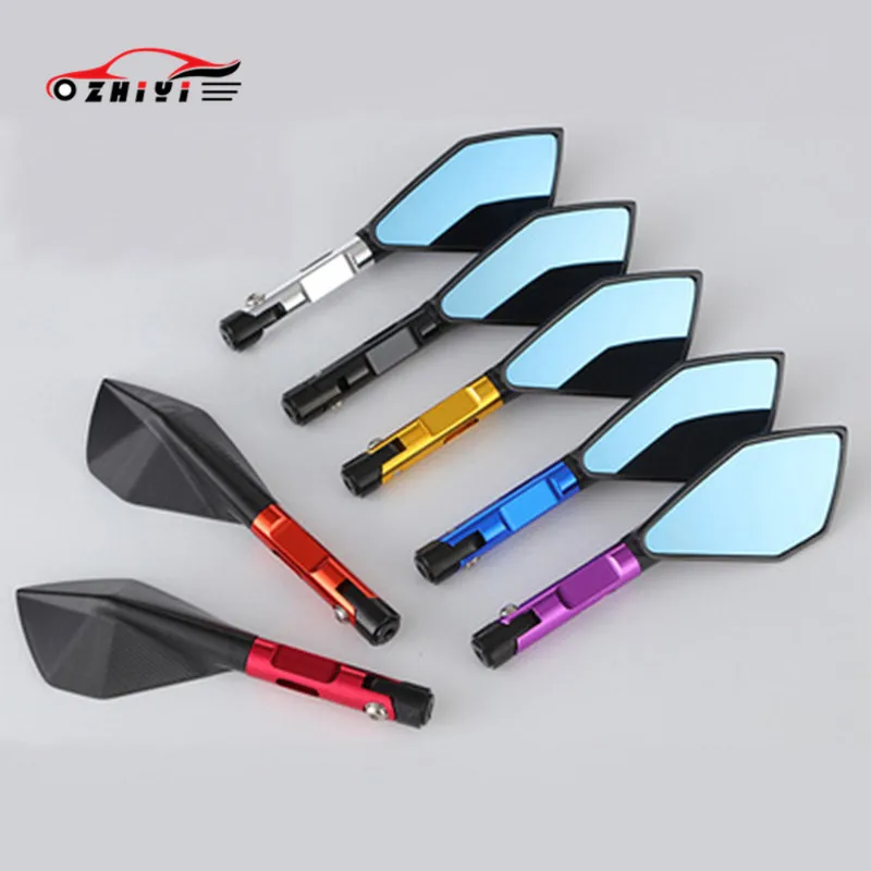 Online 8mm10mm motocicleta espelho retrovisor anti reflexo scooter e bike espelho para yamaha r1r3r6 r125 fz6 fazer xv 950 mt07 mt09 mt 03 1200