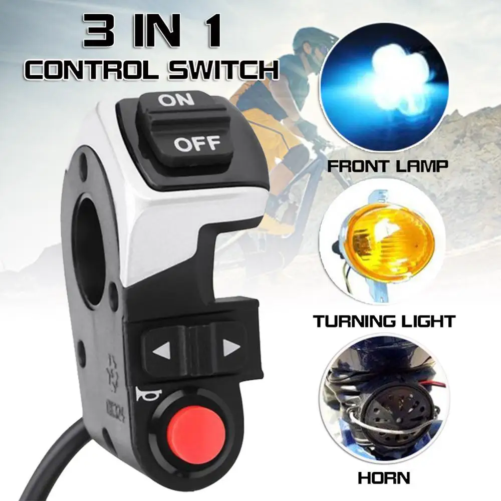 

3 in 1 Motorcycles Control Switch Turn Signal Rear Lamp Switch LED Tail Light for Electric Bicycle Scooter Switch