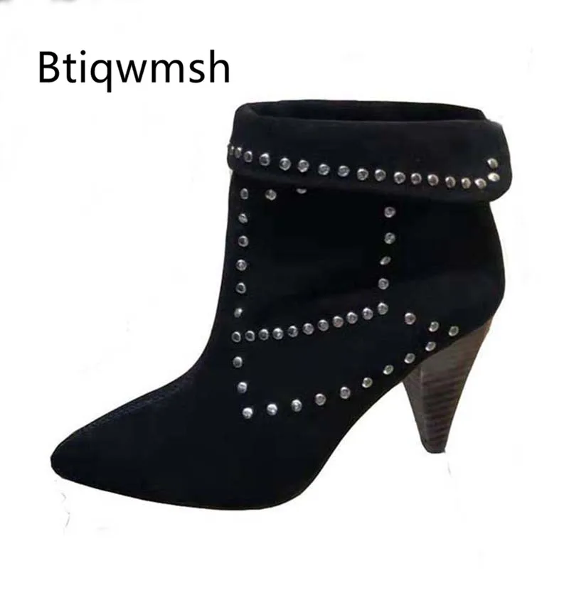 Классические Дизайнерские ботильоны 2019 женские ботинки с острым носком и