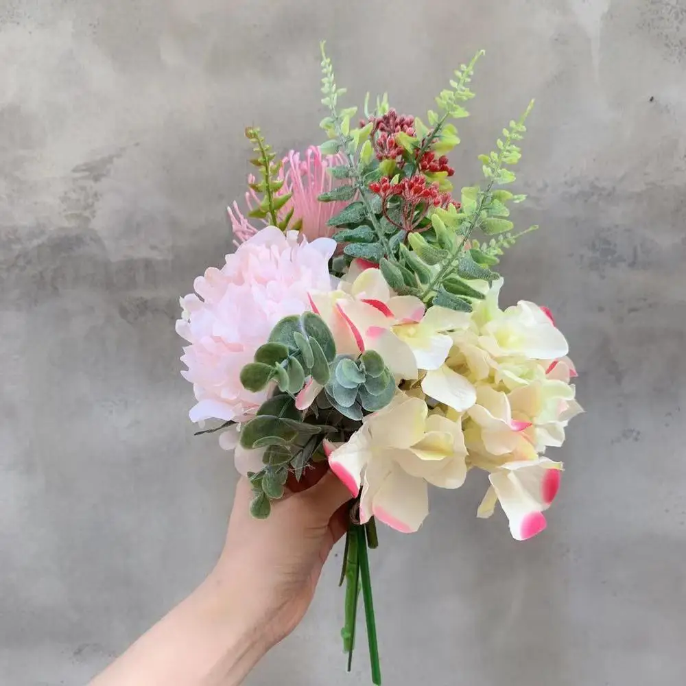 

Mix flower Bouquet Artificial Flowers Hydrangea Fake flower Home Party Travel flower ornaments