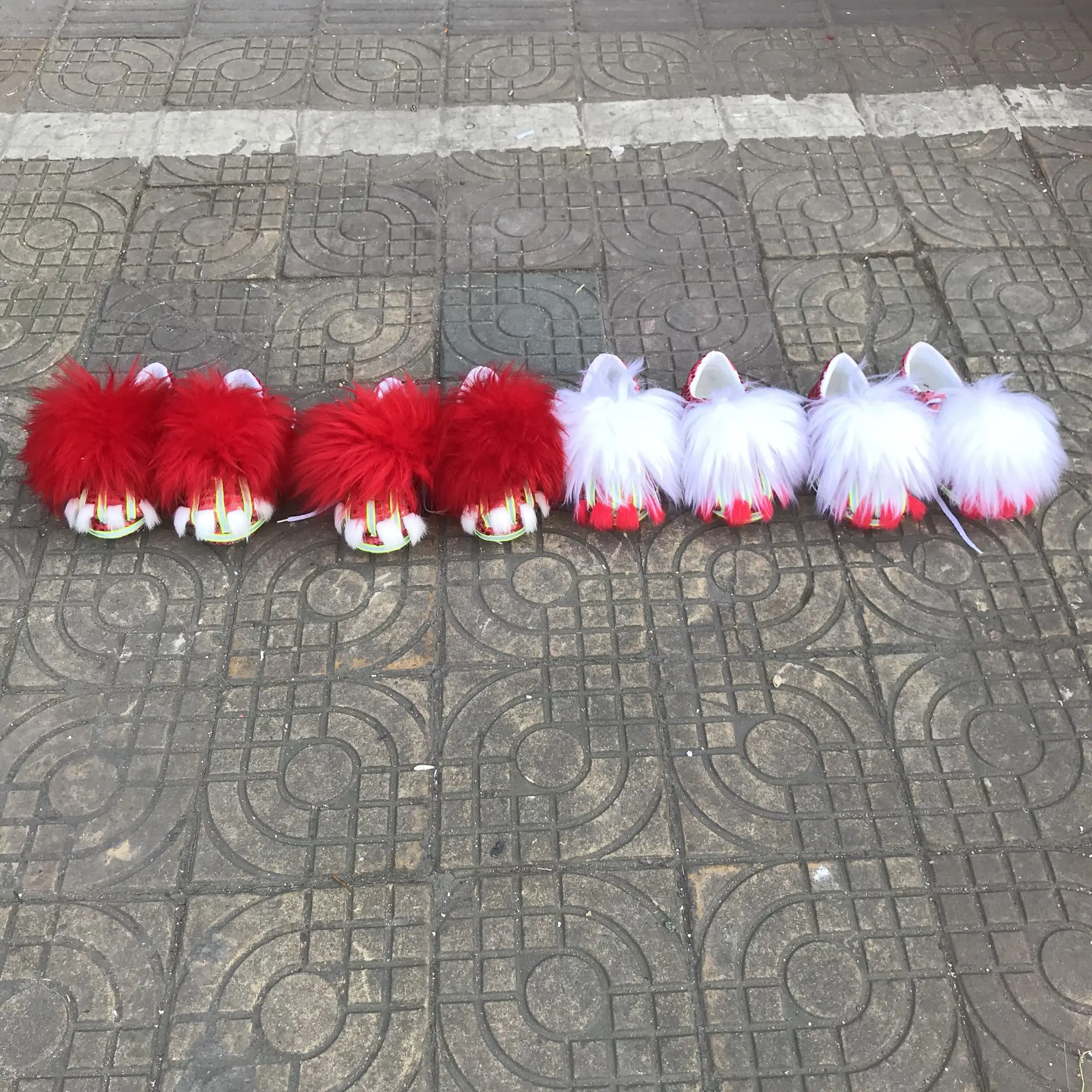 Шерстяная танцевальная обувь со львом Костюм талисмана из шерсти Китайская