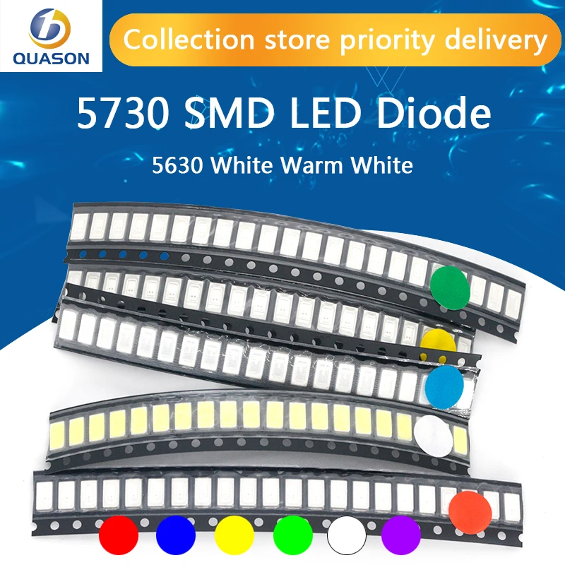 100 шт 5630/5730-CW/WW 0 5 W-150Ma 50-55lm 6500K белый светильник SMD 5730 5630 Светодиодный диоды для