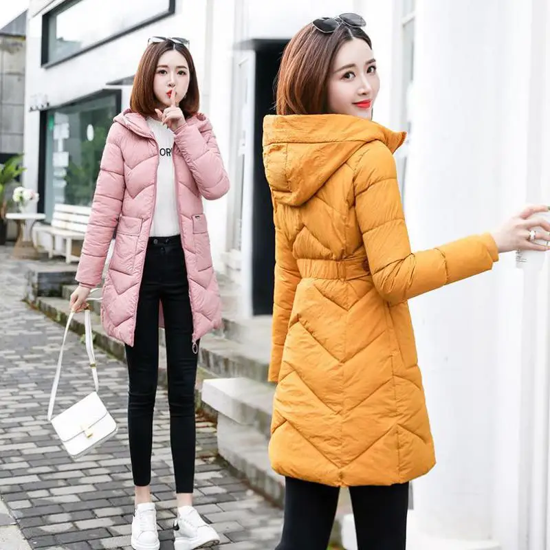 

Plus size womens Winter Jackets Hooded Thicken Cotton Padded Female Coat Winter Female Long Parka Warm Down jacket 3XL