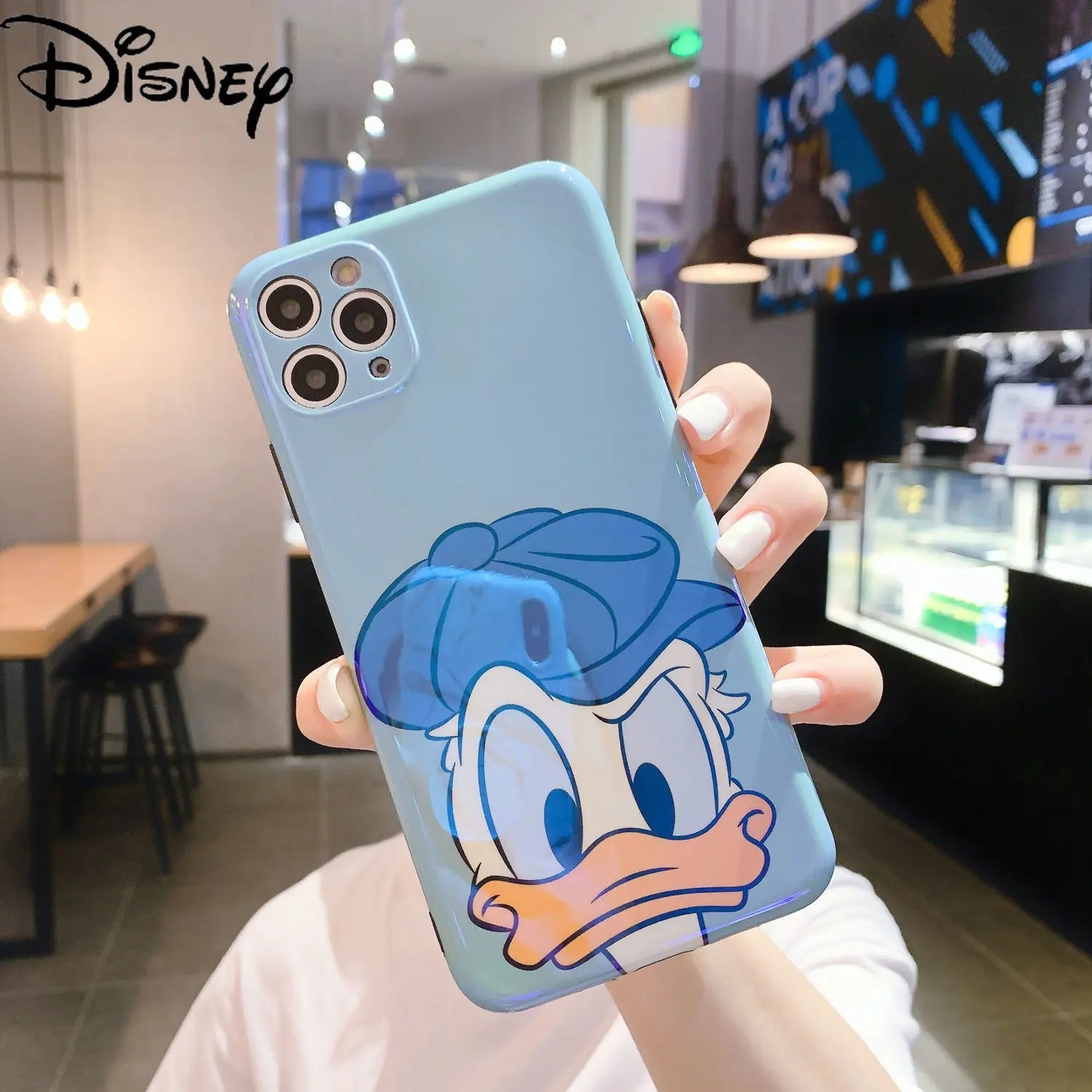 

Disney Donald Duck Blu-ray cartoon cute couple mobile phone case with stand for iPhone12mini /12promax/iPhonex/xs xr/8plus