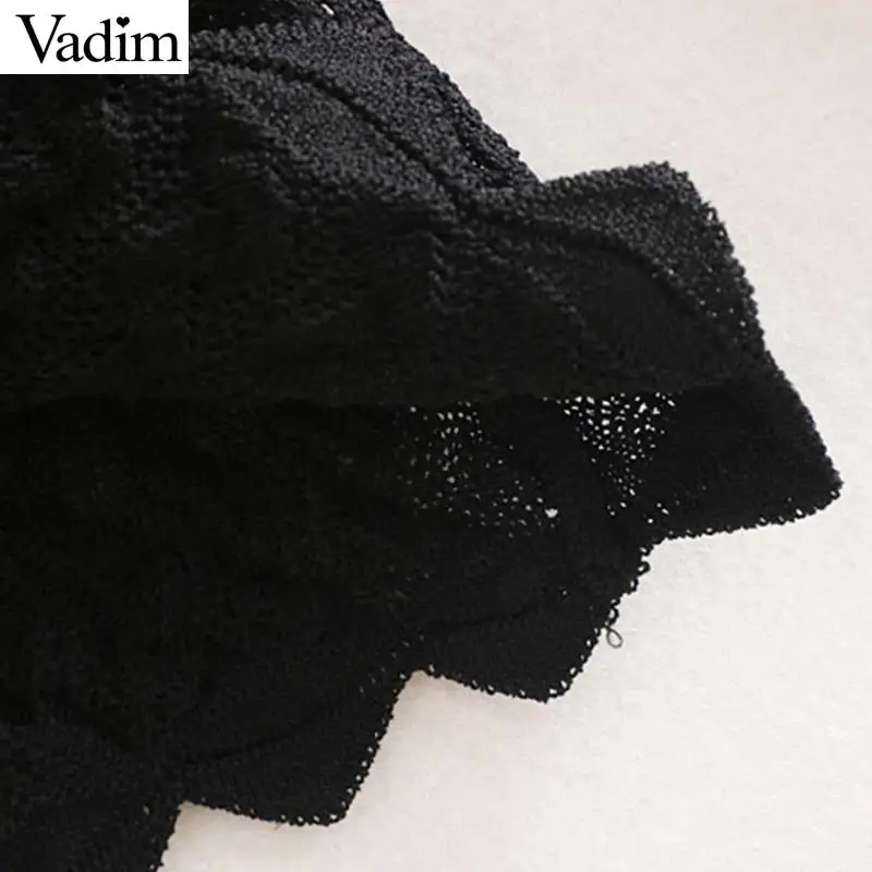Vadim базовые однотонные трикотажные короткие свитера эластичные открытые