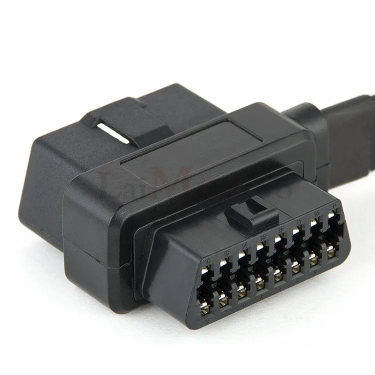 Автомобильный Удлинительный кабель OBD2 одноточечный плоский с двумя лапшами