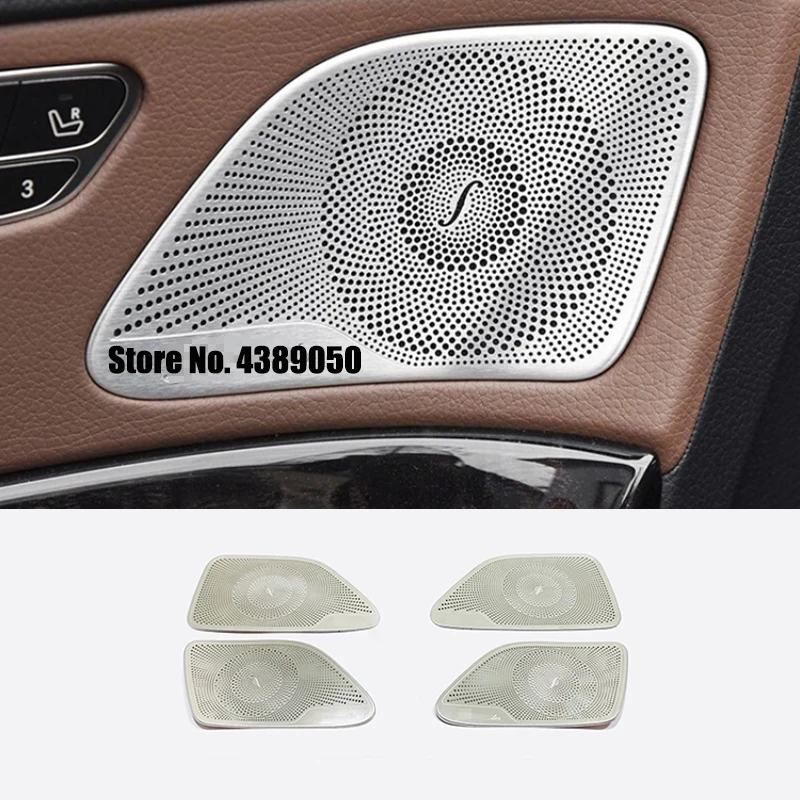 

For Mercedes Benz S Class W222 2014 2015 2016 2017 2018 2019 2020 Stainless steel Car door inner speaker audio Horn Cover Trim