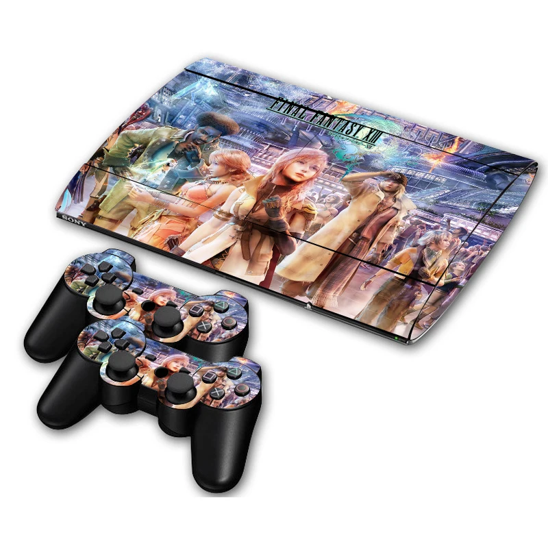8 Наклейка для PS3 Slim Playstation 3 игровая консоль Skin Slim+ 2 шт скины для PS3 Slim контроллеры аксессуары - Цвет: 8