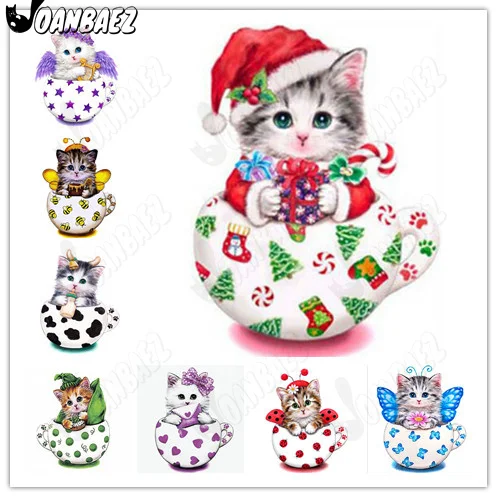 

Diamond Painting Cat Mosaic 5D Diy Cup Diamond Embroidered Animal Hand Inlaid Cross Stitch Handmade Gift Design Decoration