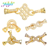 juya diy goldsilver plated creative connector fastener lock closure clasps accessories for needlework pearls jewelry making