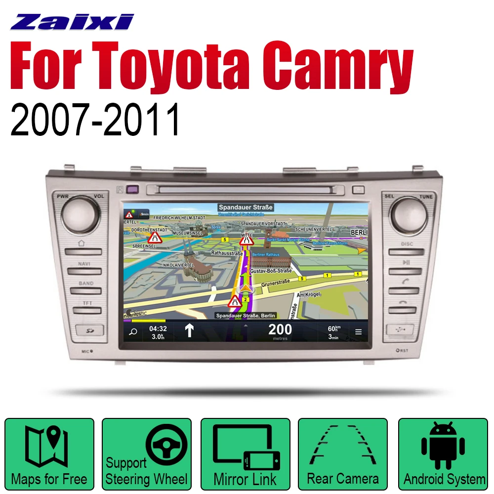 Автомагнитола для Toyota Camry 2007 2008 2009 2010 2011 Android 2 Din DVD мультимедийный плеер GPS