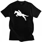 Футболка мужская хлопковая с коротким рукавом, приталенная рубашка для прыжков с надписью Horse Show