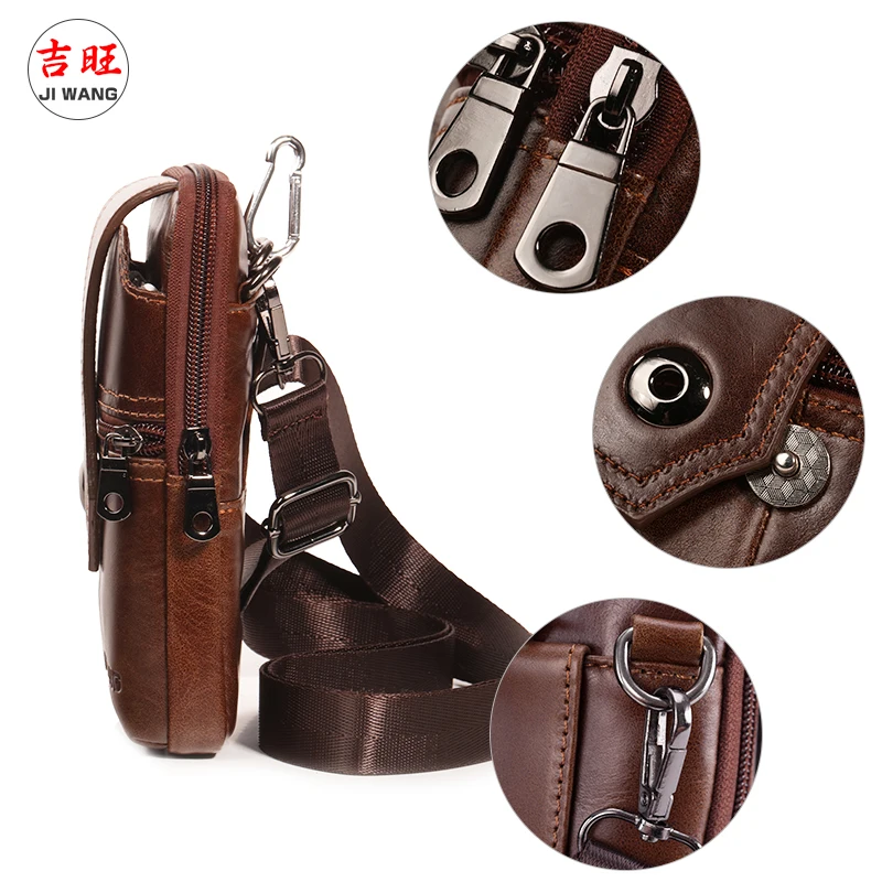 Винтажный Мужской кошелек из воловьей кожи сумка через плечо для маленького