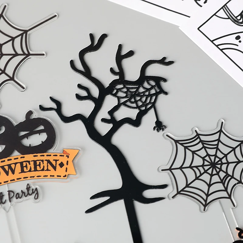 Счастливый Хэллоуин тема акриловая Тыква замок торт гримаса летучая мышь ведьма