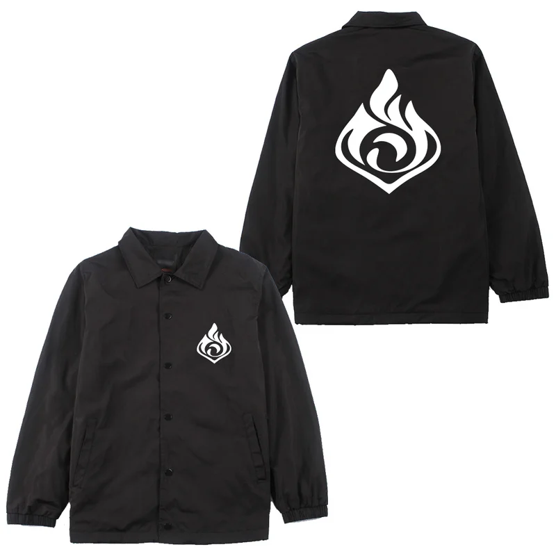 

Genshin Impact Vision Eye of God Fire Water Wind Thunder Grass Ice Rock Element Customized Tide Brand Loose Casual Coach Jacket