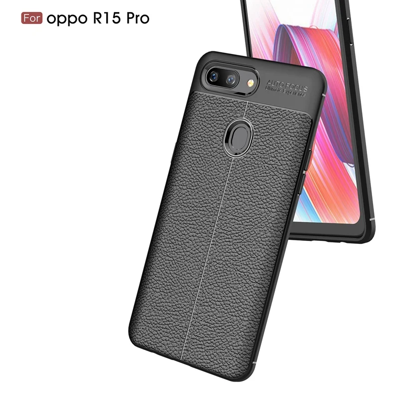 Роскошный ТПУ чехол UPaitou для OPPO R15 Pro с текстурой кожи силиконовый телефона