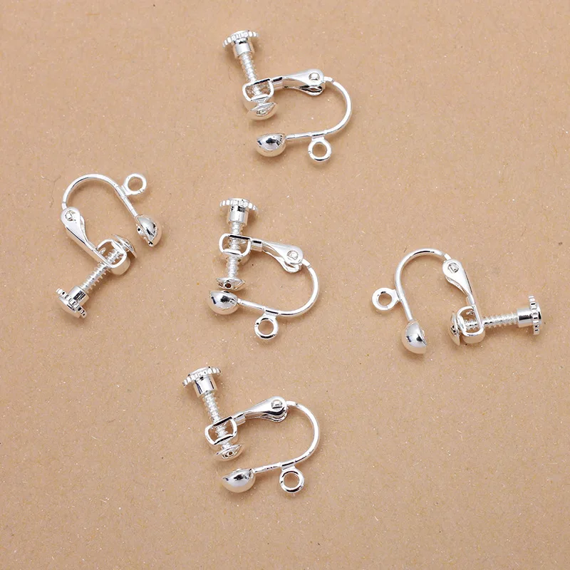 40 шт. винтовой зажим для задней крышки без пирсинга клипсы сережек с петлей