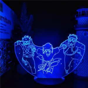 Наруто Аниме 3D ночник Учиха Обито Хатаке Какаши нохара Рин фигурка манга Lampara светодиодный светильник для украшения дома неоновый освещение для детей светильник s