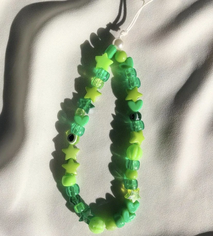

Mobile Phone Strap Silicone Bead Chain Flower Pendant Soft Pottery Bead Chain for Cell Phone Case Hanging Cord Necklace Lanyard