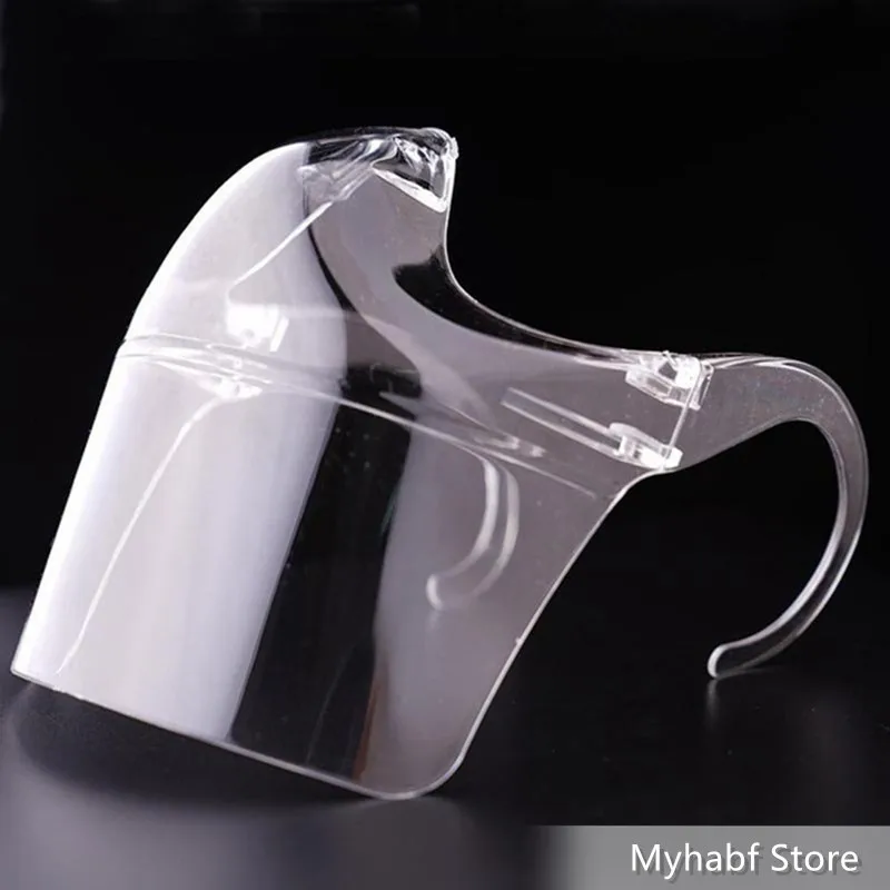 

1PC Transparent Face Mask Anti-Drip Splash Windproof Hanging Ear Plastic Reusable Splash Screen Protection Mask Kitchen Tools