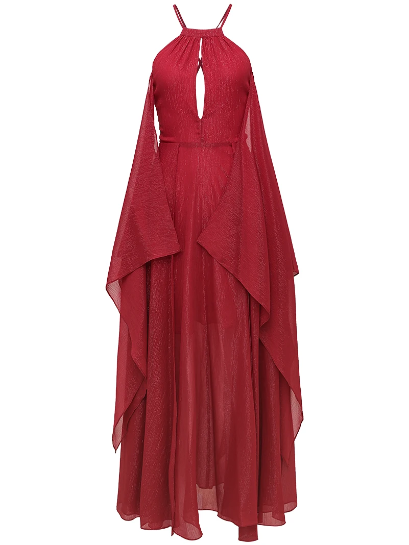 

French Temperament Waist Was Thin Red Dress Annual Party Dress Female Spring