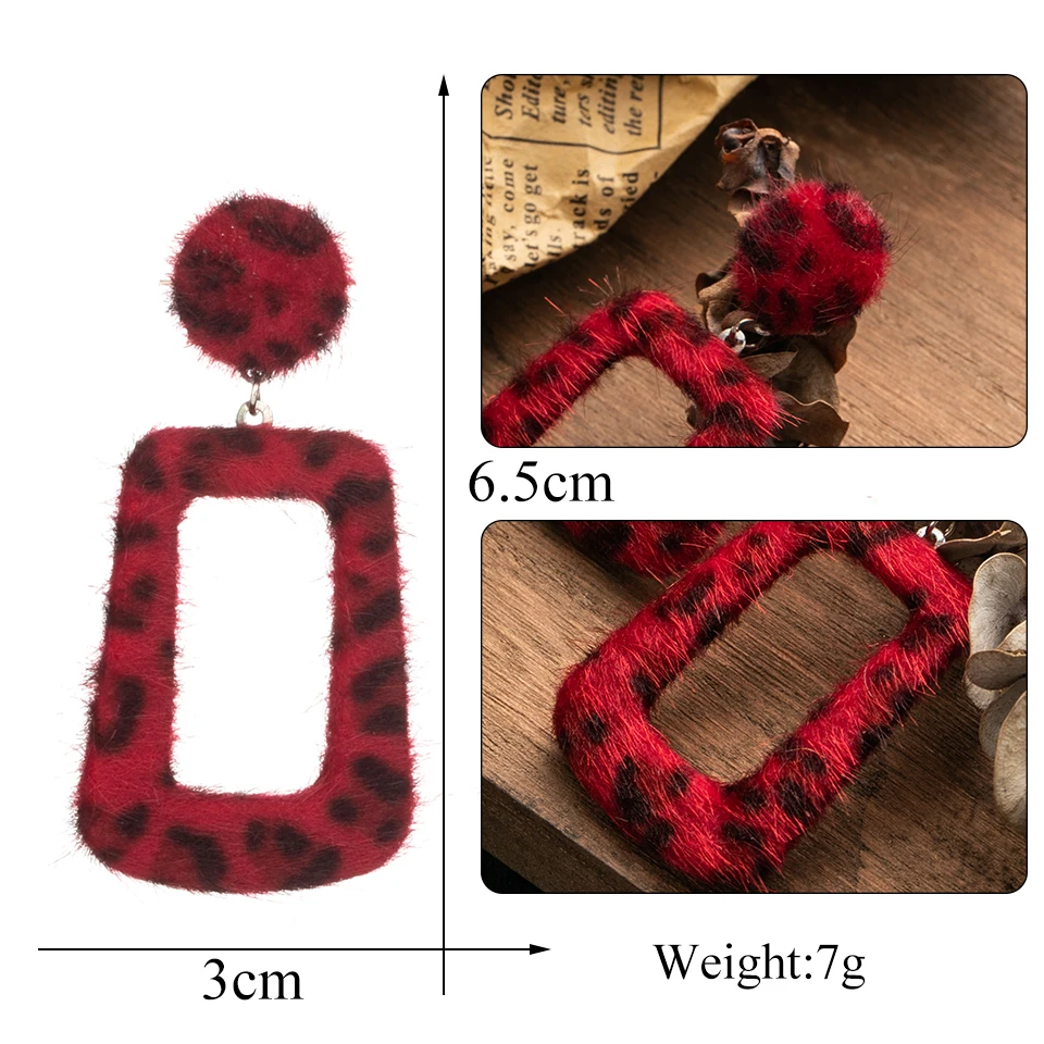 Женские винтажные бархатные леопардовые серьги в стиле бохо серьги-гвоздики с
