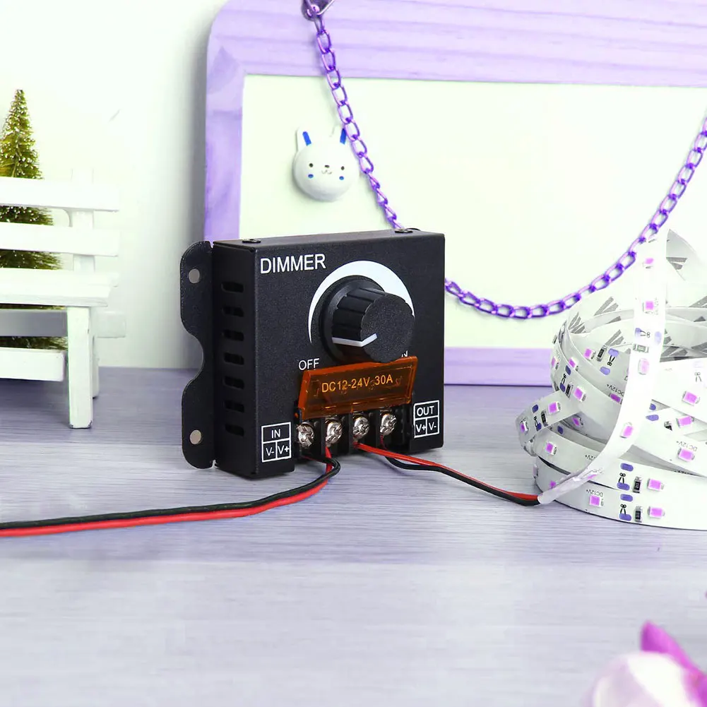 

Black LED Switch Manual Operation 30A 12V LED Dimmer Switch Controller with ON/Off Switch for LED Strip Lights Motor Governor