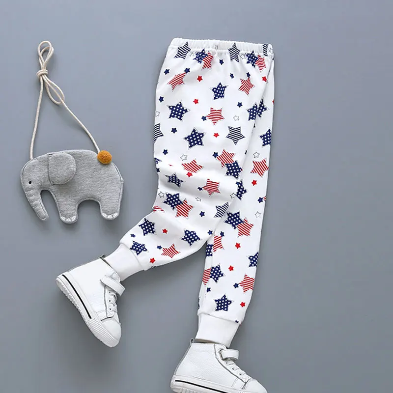 Классические летние леггинсы в полоску с принтом для маленьких детей штаны