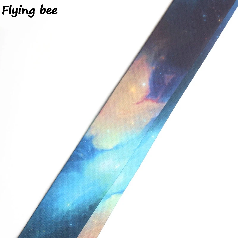 Flyingbee Прохладный звездное небо шнурок телефон веревочные брелоки для ключей ID