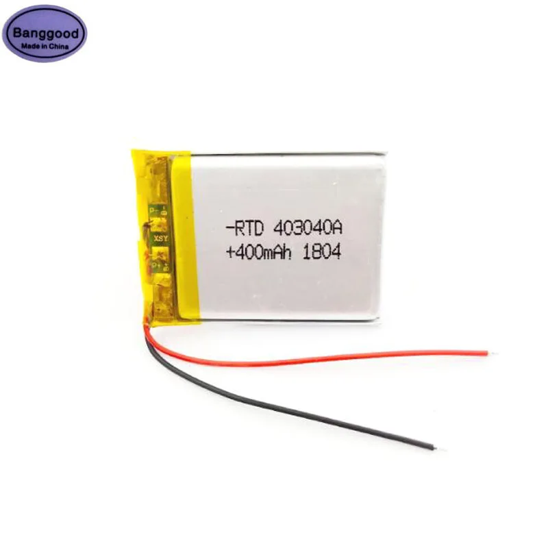 3.7V 400mAh 403040 043040 Lipo Polymer Lithium Rechargeable Li-ion Battery Cells For Mp3 Mp4 DIY E-book Powerbank Battery