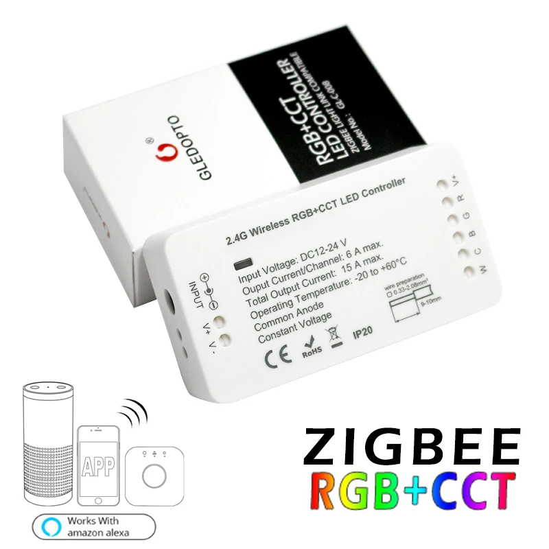 

Умный RGB + CCT переключатель Gledopto Zigbee 3,0 2ID/1ID, мини Светодиодная лента, дистанционный регулятор яркости, умный дом, работа с Alexa Homekit