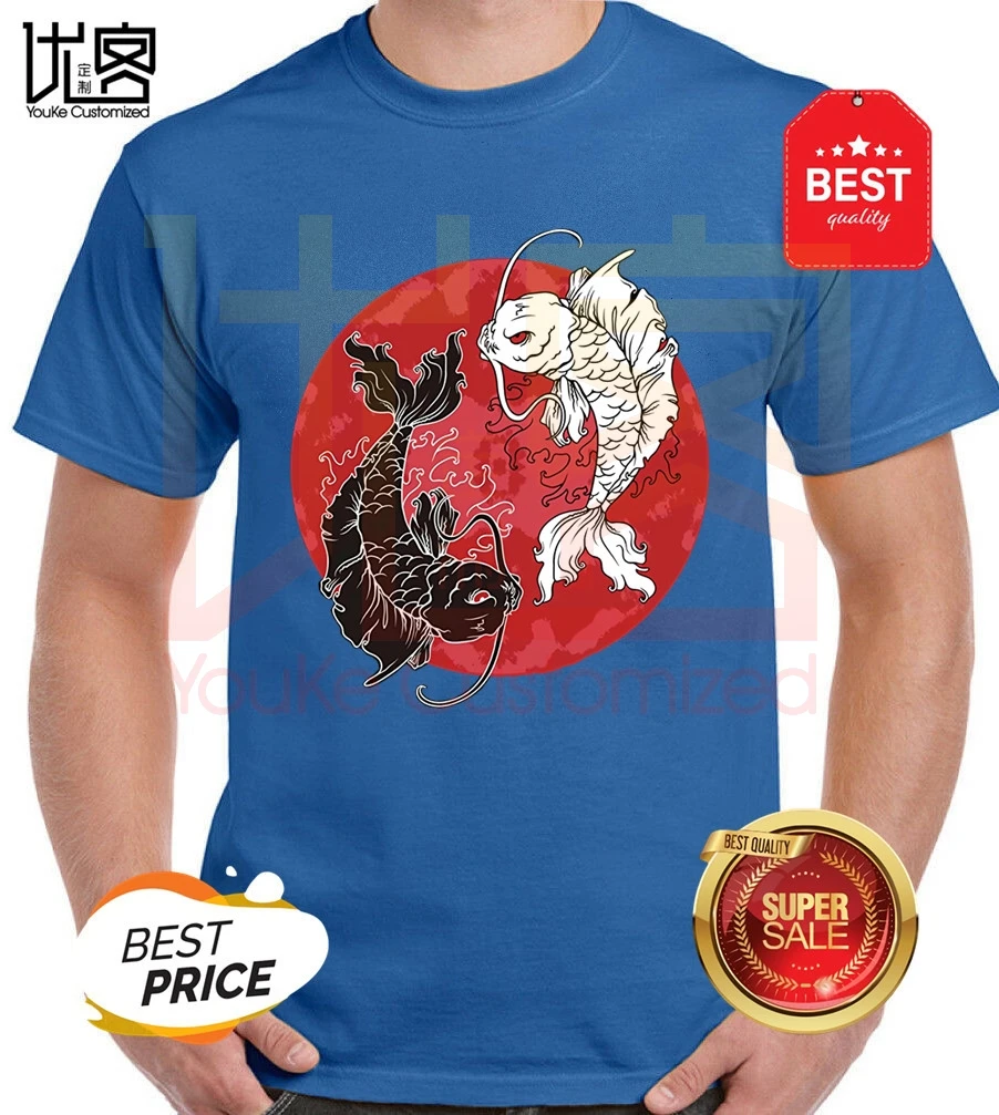 Лидер продаж 2019 футболка из 100% хлопка с принтом Инь-Ян в японском стиле символами