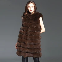 Natural Real Fox Fur Vest Jacket Waistcoat Women Short Sleeveless Winter Thick Warm Luxury Genuine Coats plus size