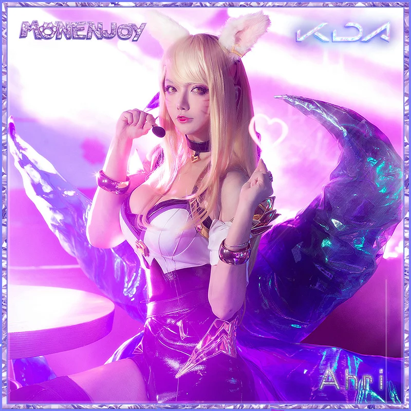 

Monenjoy LOL KDA Ahri Cosplay Sets Game League of Legends Cos K/DA Costume