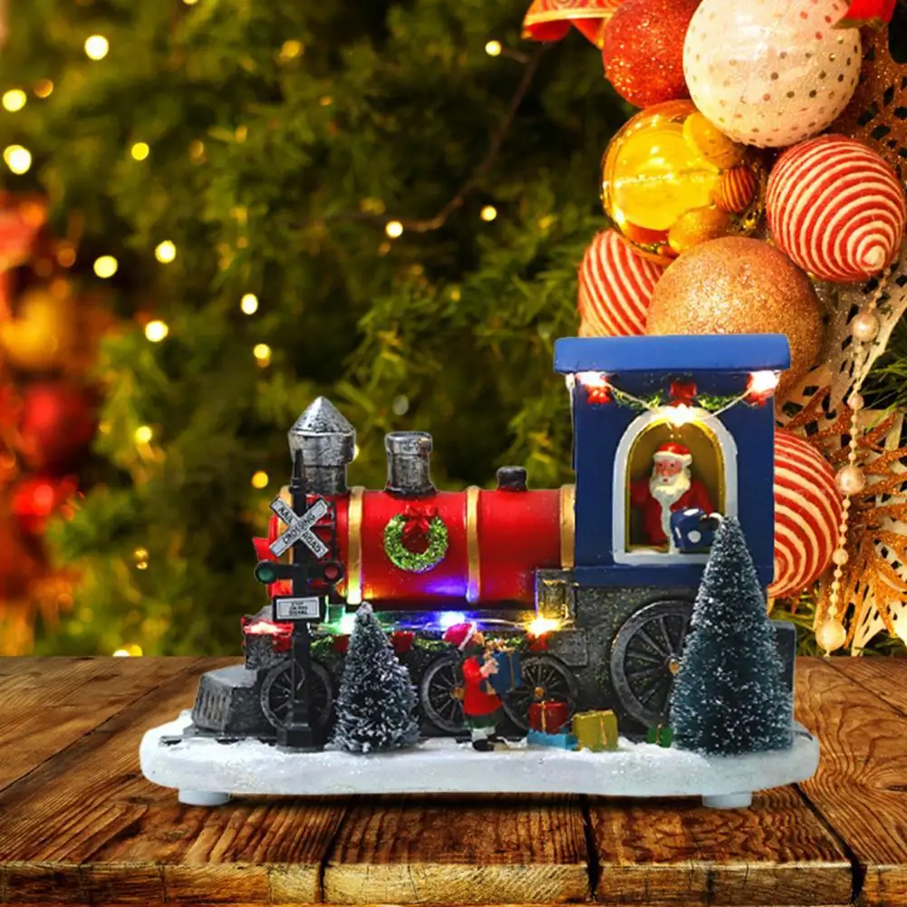 

Excellent Practical Eye-catching Miniature Train Holiday Christmas Gifts for Party Desktop Ornaments Christmas Train