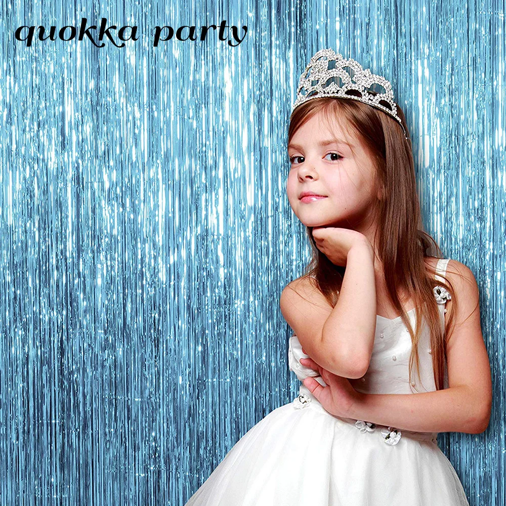 4 шт. 2 м Свадебный фон занавес металлическая бахрома из фольги мишура мерцающие