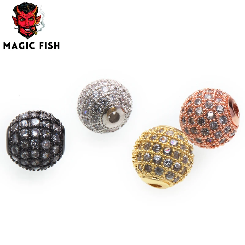 Бусины разделительные бусины для изготовления ювелирных изделий Copper CZ Zirconia 8 мм