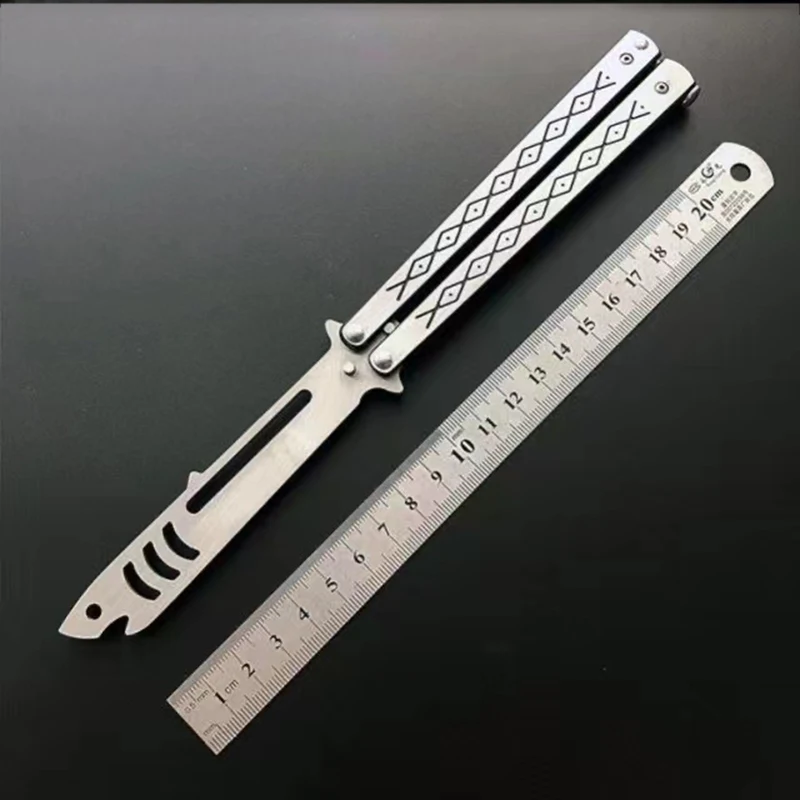 

Открывалка для бутылок, нож-бабочка без острых краев, балисонг, складной карманный тренировочный нож для повседневного использования, инст...