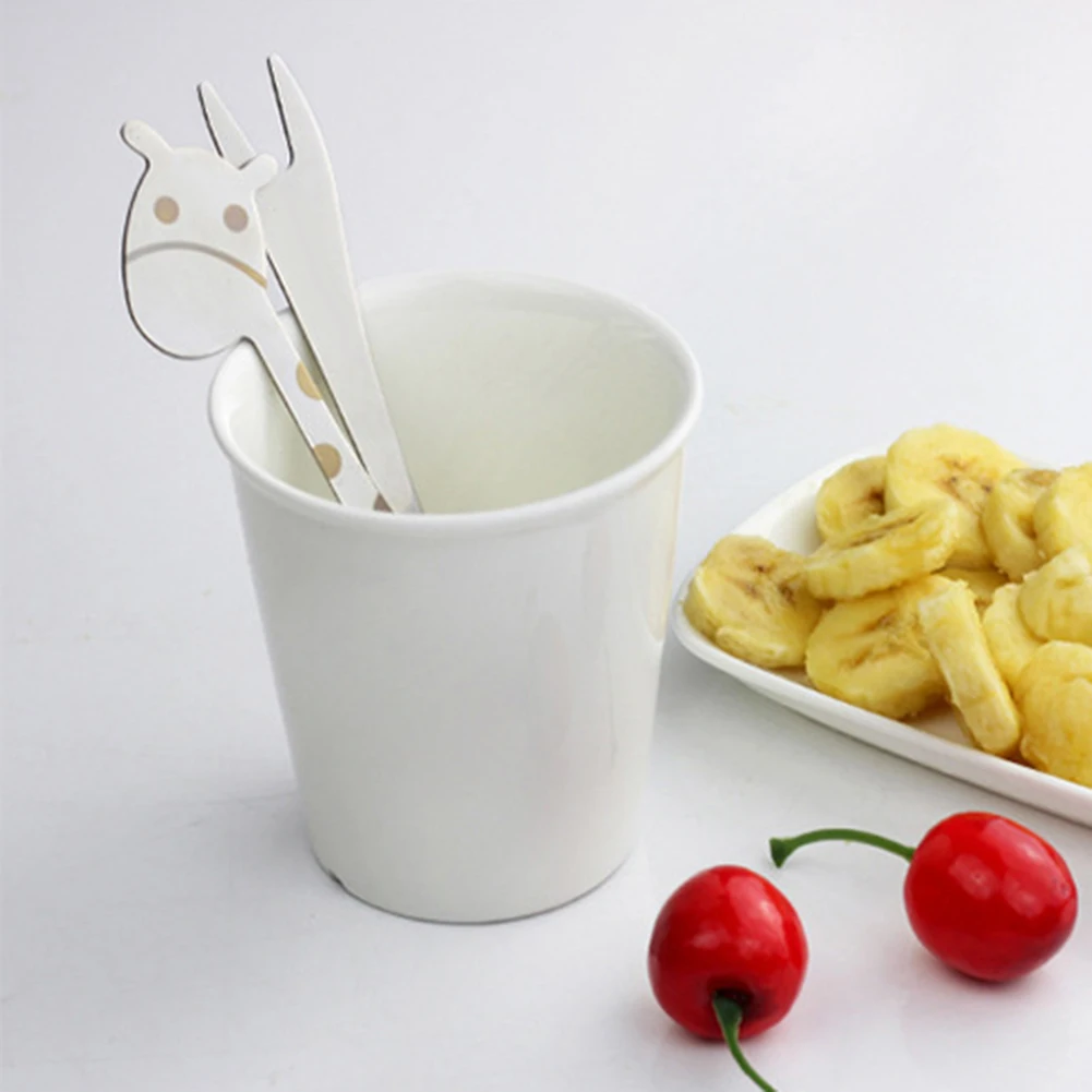 1 шт. с дизайном &quotЖираф&quot Нержавеющая сталь торт десерт снэк вилка для