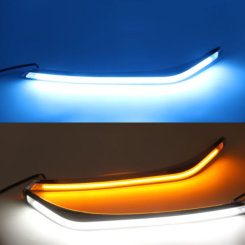 2 шт. светодиодные дневные ходовые огни светильник желтый указатель поворота