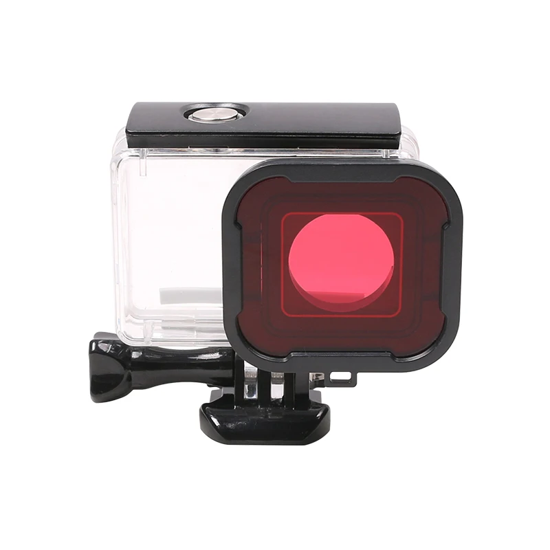 Водонепроницаемый фильтр для дайвинга с защитой объектива Xiaomi Yi 4K красный